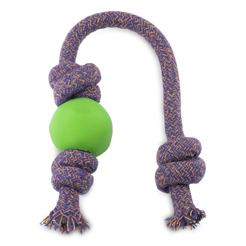 Beco Hundespielzeug Ball mit Seil Grün
