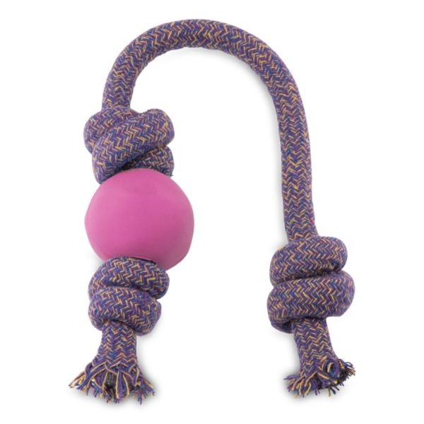 Beco Hundespielzeug Ball mit Seil Pink