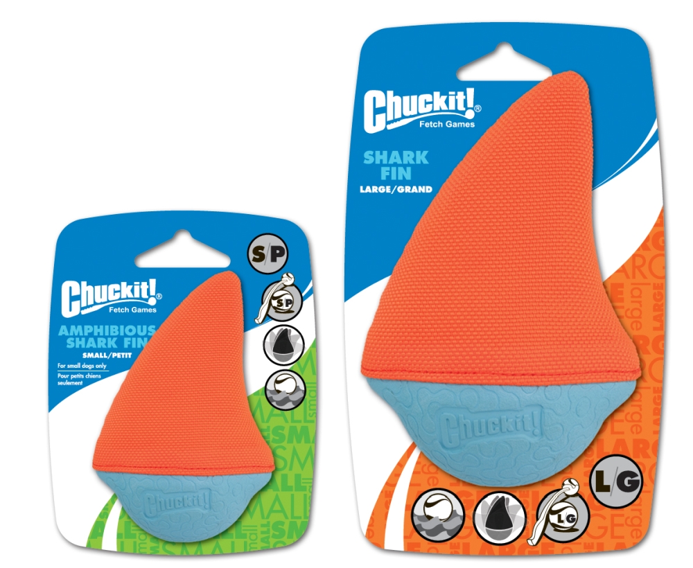Chuckit-Schwimmspielzeug-Amphibious-Shark-Fin-small-und-large