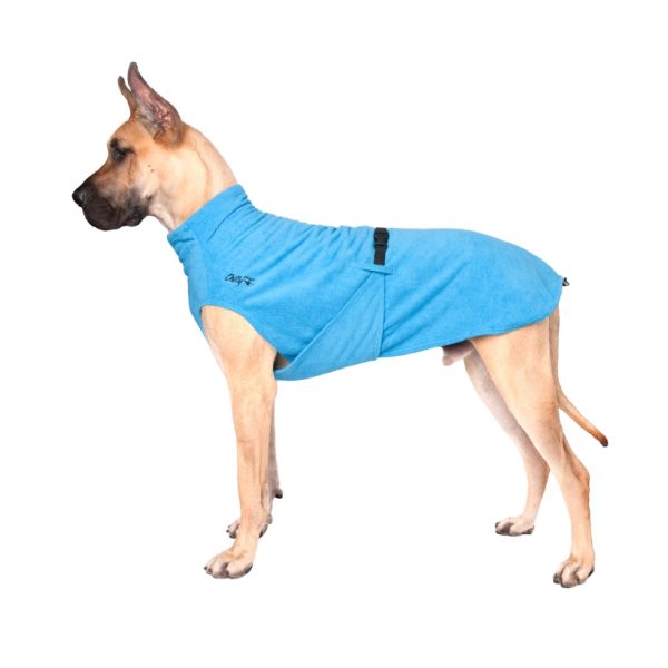 Chilly-Dogs-Bademantel-soaker-robe-Blau-deutsche-dogge-seitenansicht